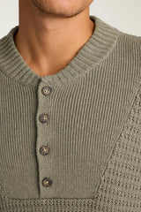 Cotton Cashmere Henley Sweater / Bonobos For Sale