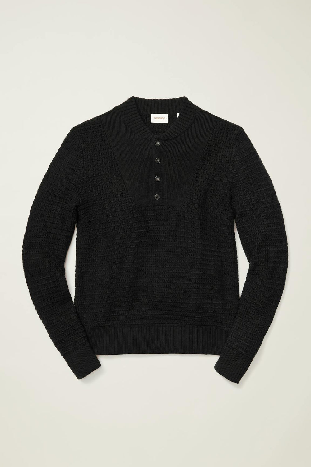Cotton Cashmere Henley Sweater / Bonobos For Sale