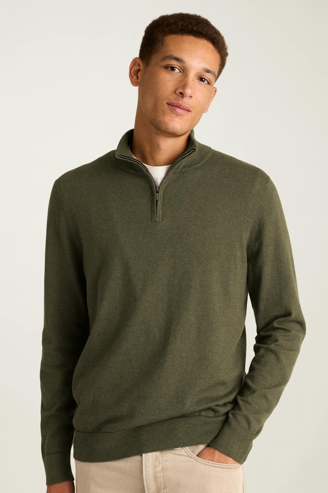 Washable Cotton Cashmere Quarter Zip / Bonobos