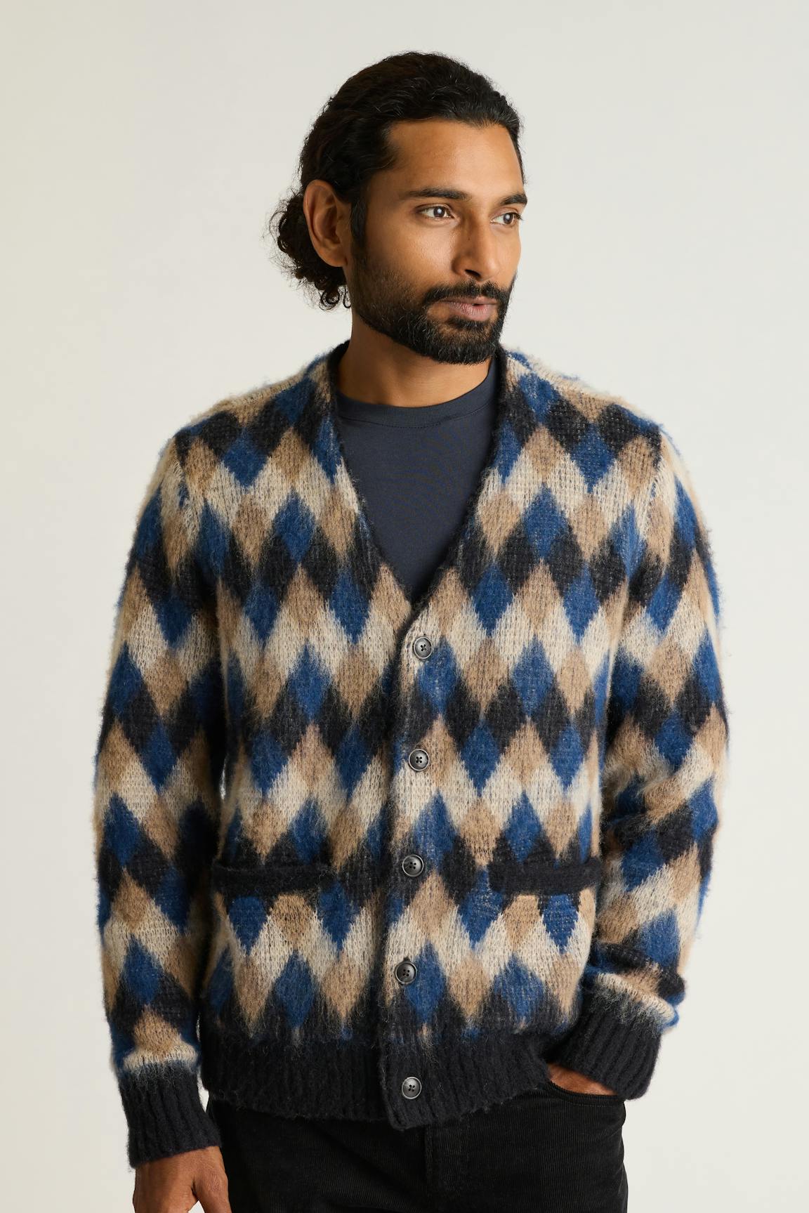 Italian Brushed Wool Cardigan / Bonobos For Sale