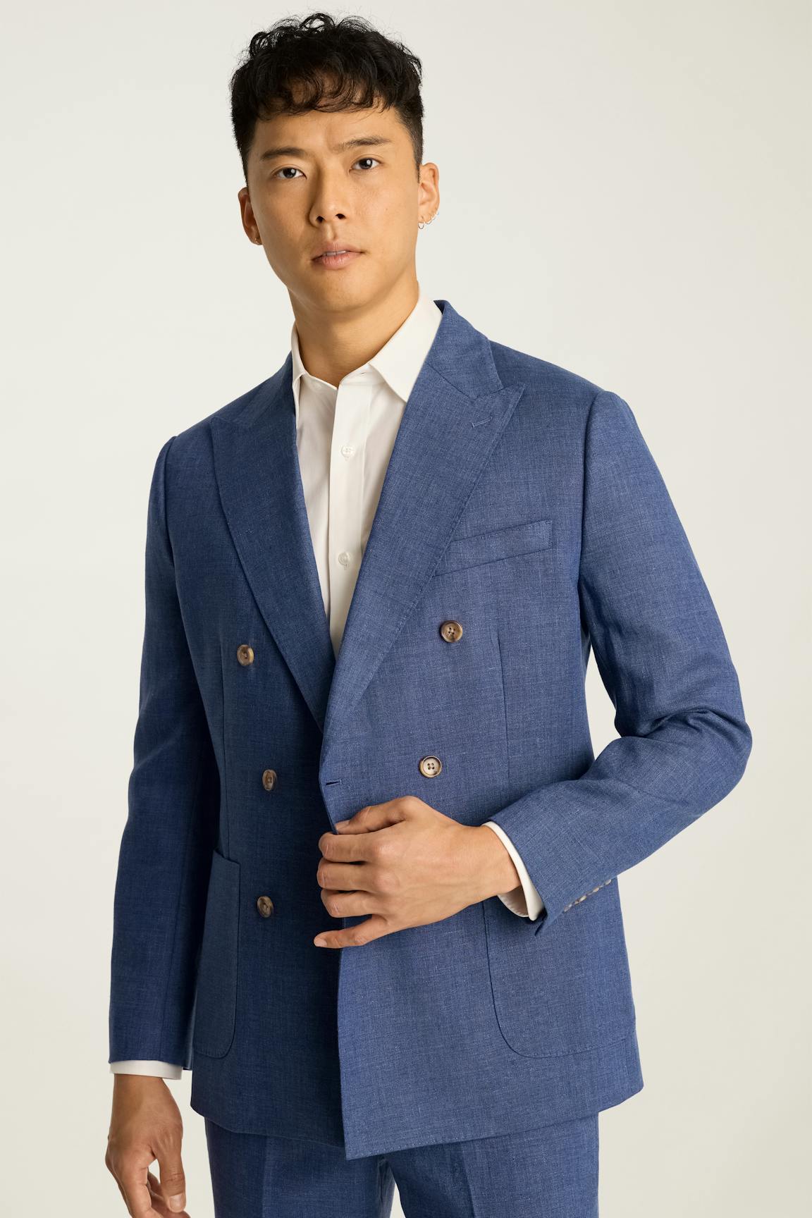 Jetsetter Italian Linen Double Breasted Blazer / Bonobos For Sale