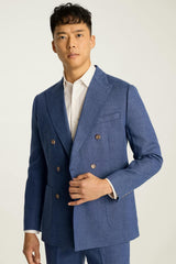 Jetsetter Italian Linen Double Breasted Blazer / Bonobos For Sale